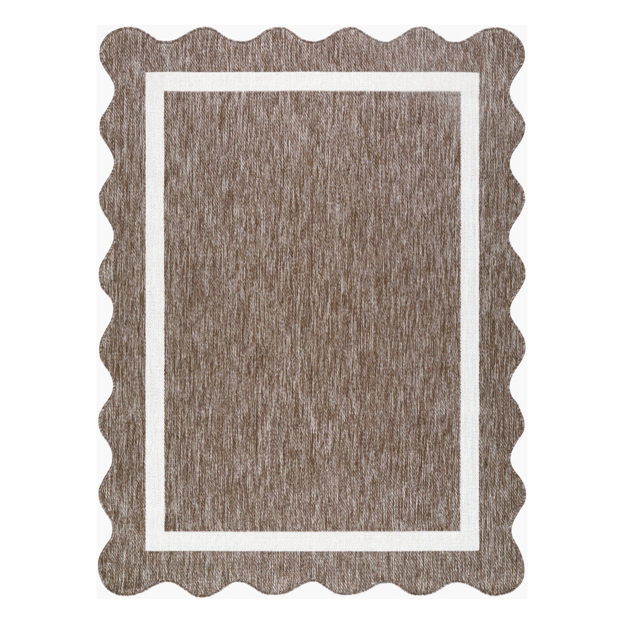 Miami Beach Cream/Dark Brown Machine Woven Rug MBH-2323 - 2'4" x 3'9"
