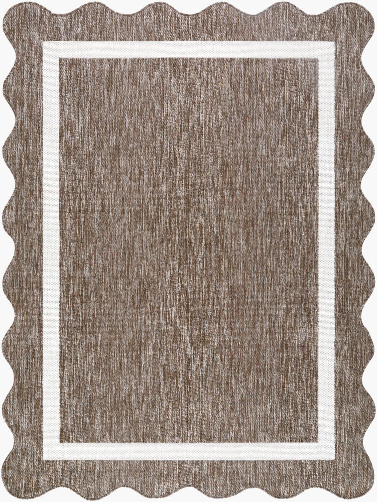 Miami Beach Cream/Dark Brown Machine Woven Rug MBH-2323 - 2'4" x 3'9"