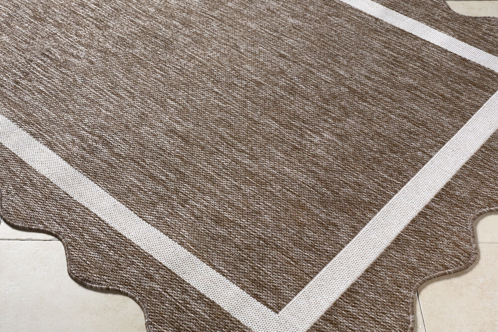 Miami Beach Cream/Dark Brown Machine Woven Rug MBH-2323 - corner