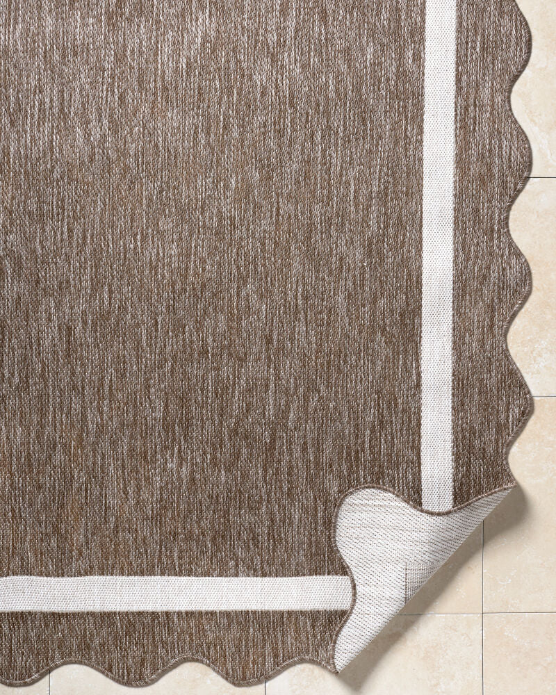 Miami Beach Cream/Dark Brown Machine Woven Rug MBH-2323 - fold