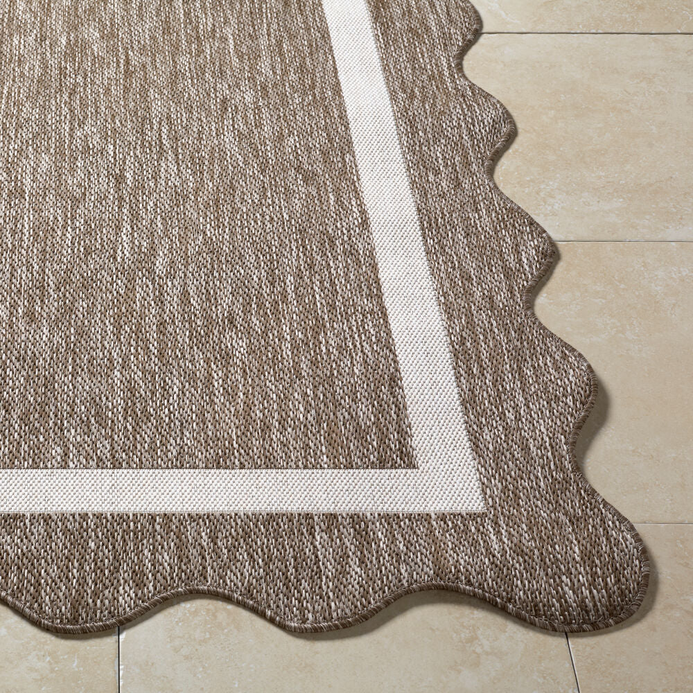 Miami Beach Cream/Dark Brown Machine Woven Rug MBH-2323 - front