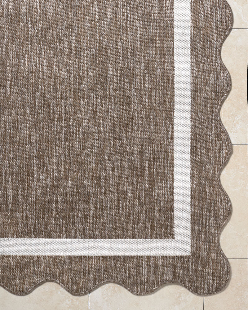 Miami Beach Cream/Dark Brown Machine Woven Rug MBH-2323 - overhead