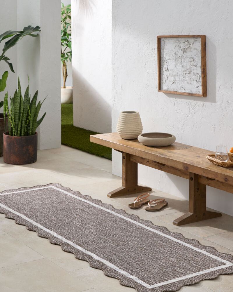 Miami Beach Cream/Dark Brown Machine Woven Rug MBH-2323 - styleshot