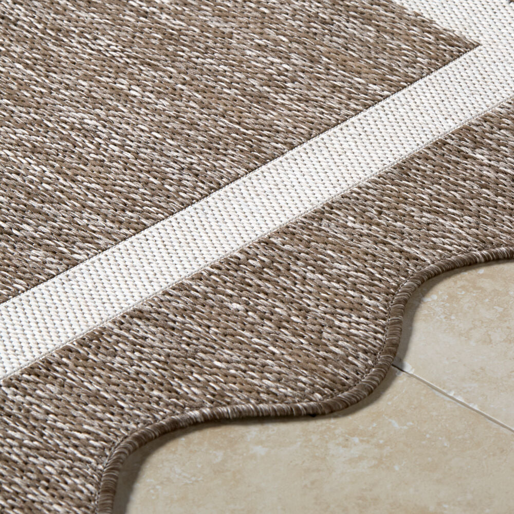 Miami Beach Cream/Dark Brown Machine Woven Rug MBH-2323 - texture