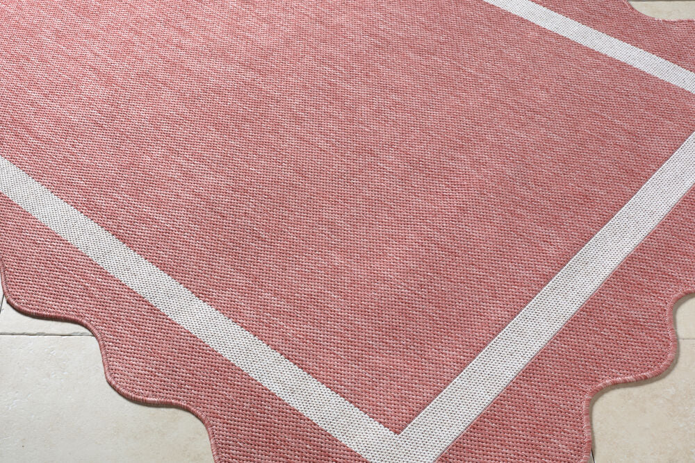Miami Beach Cream/Rose Machine Woven Rug - corner