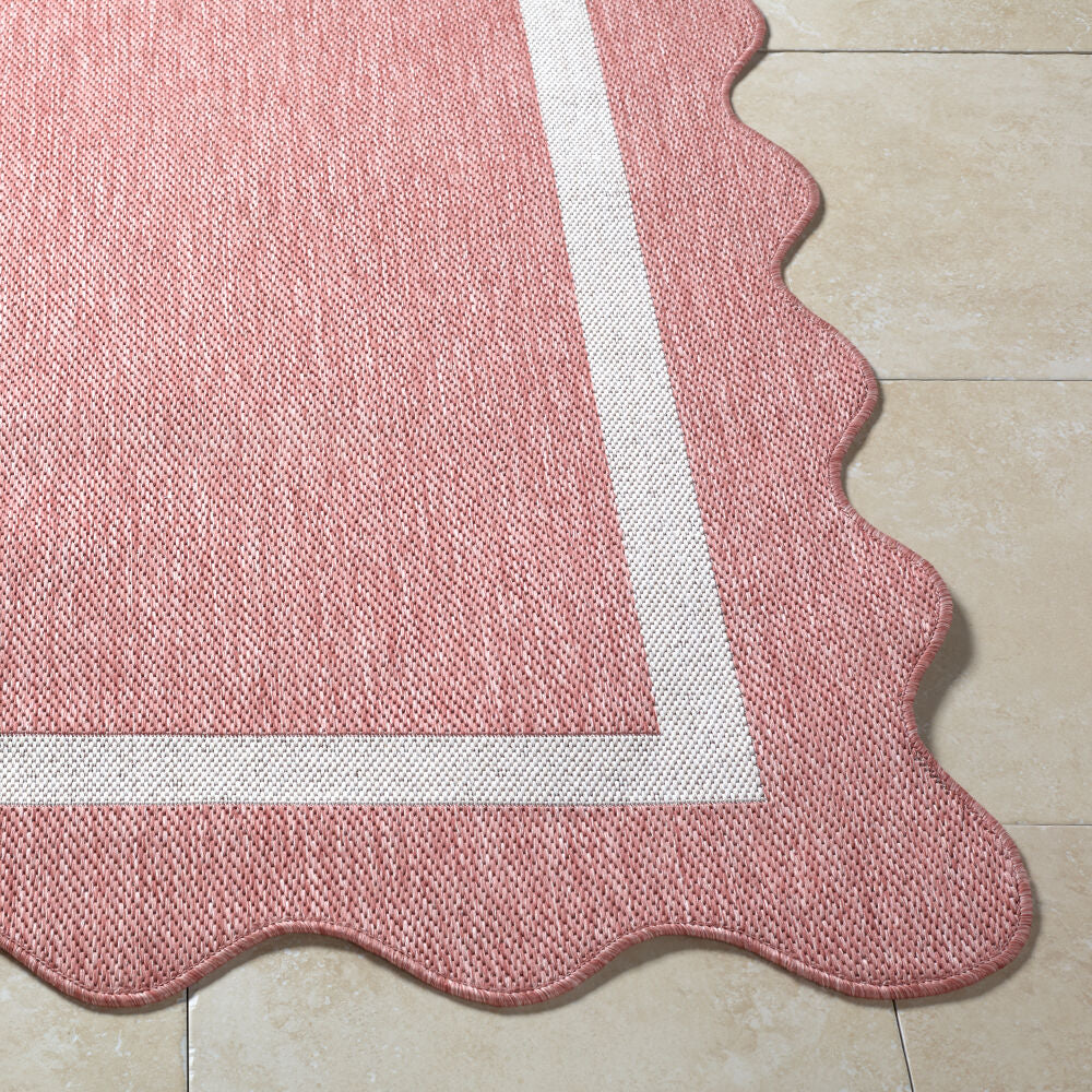 Miami Beach Cream/Rose Machine Woven Rug - front