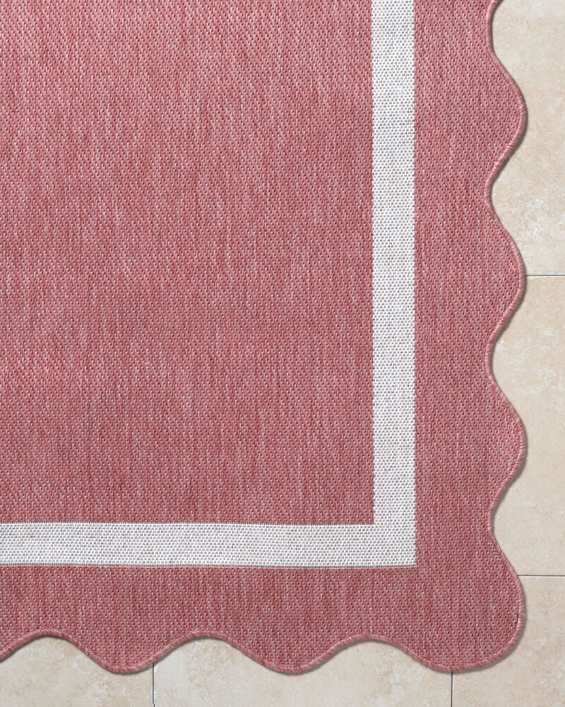 Miami Beach Cream/Rose Machine Woven Rug - overhead