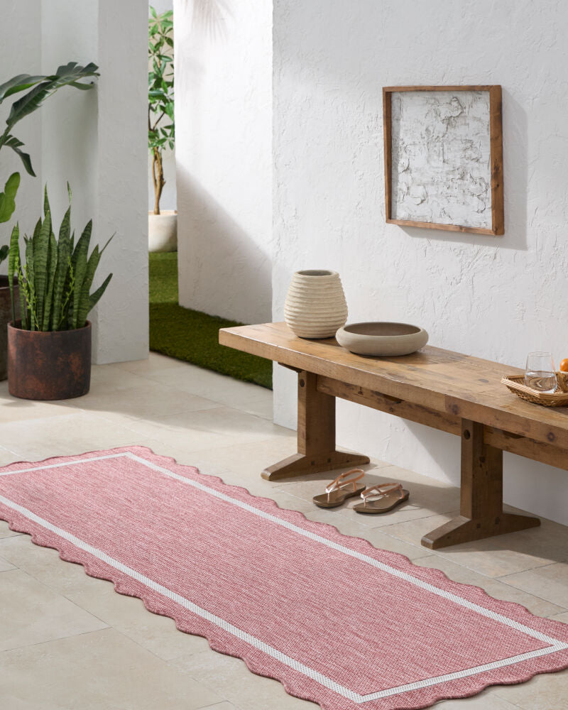 Miami Beach Cream/Rose Machine Woven Rug - styleshot