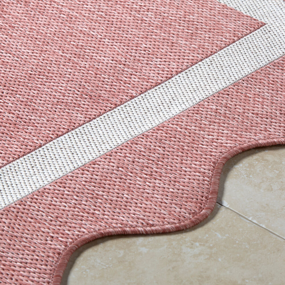 Miami Beach Cream/Rose Machine Woven Rug - texture