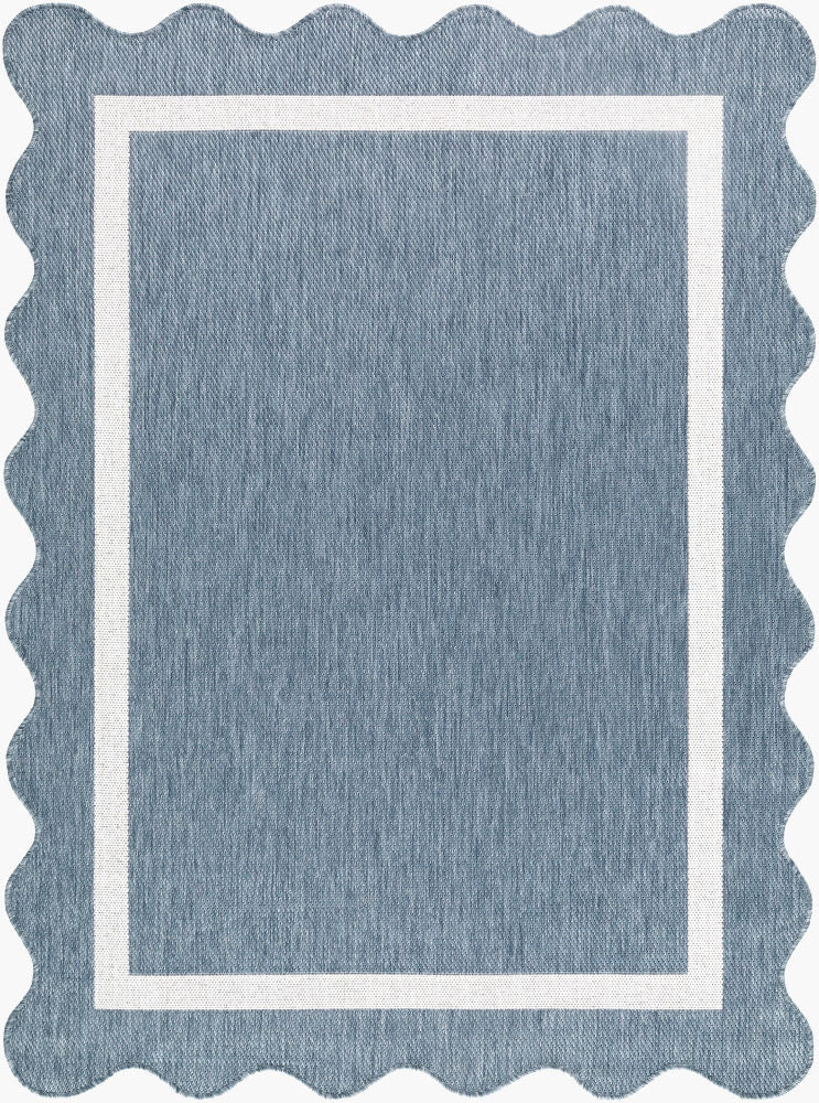 Miami Beach Blue/Cream Machine Woven Rug MBH-2325 - 2'4" x 3'9"