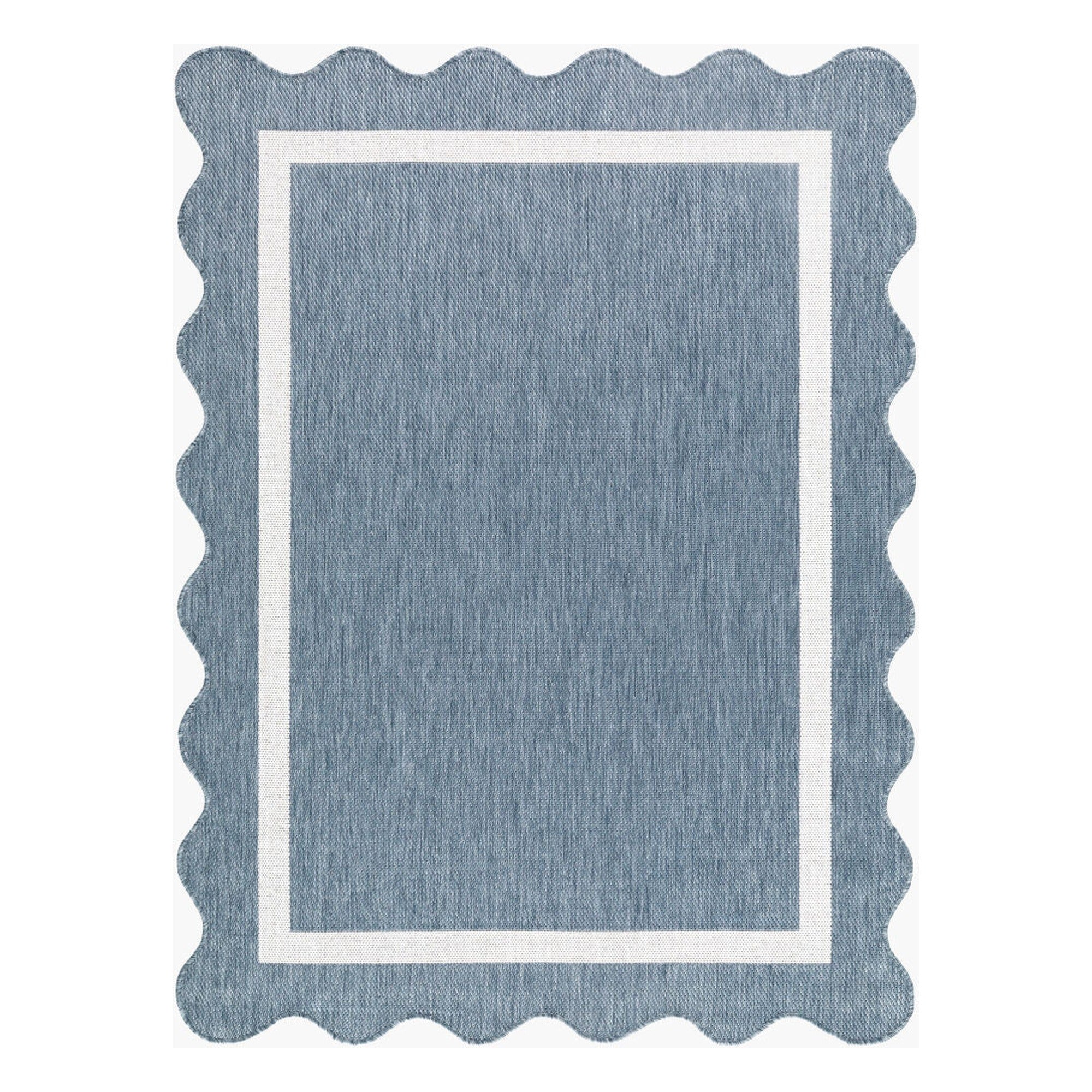 Miami Beach Blue/Cream Machine Woven Rug MBH-2325 - 2'4" x 3'9"