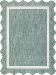Miami Beach Cream/Medium Green Machine Woven Rug MBH-2326 - 2'4" x 3'9"