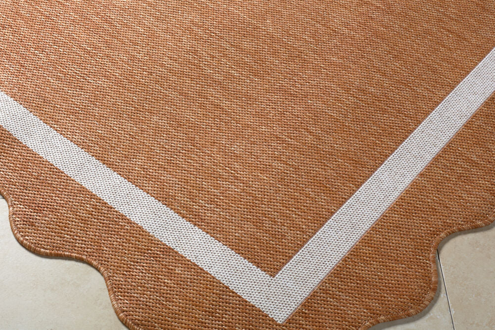 Miami Beach Cream/Rust Machine Woven Rug MBH-2327 - corner
