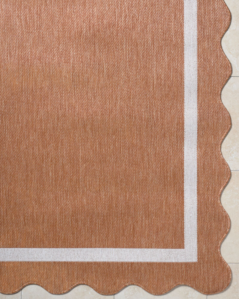 Miami Beach Cream/Rust Machine Woven Rug MBH-2327 - overhead