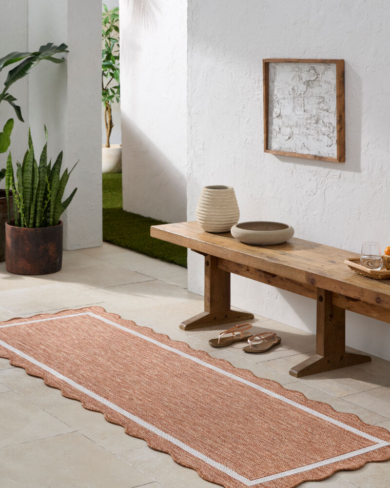 Miami Beach Cream/Rust Machine Woven Rug MBH-2327 - styleshot
