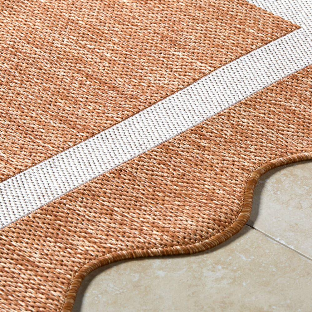 Miami Beach Cream/Rust Machine Woven Rug MBH-2327 - texture