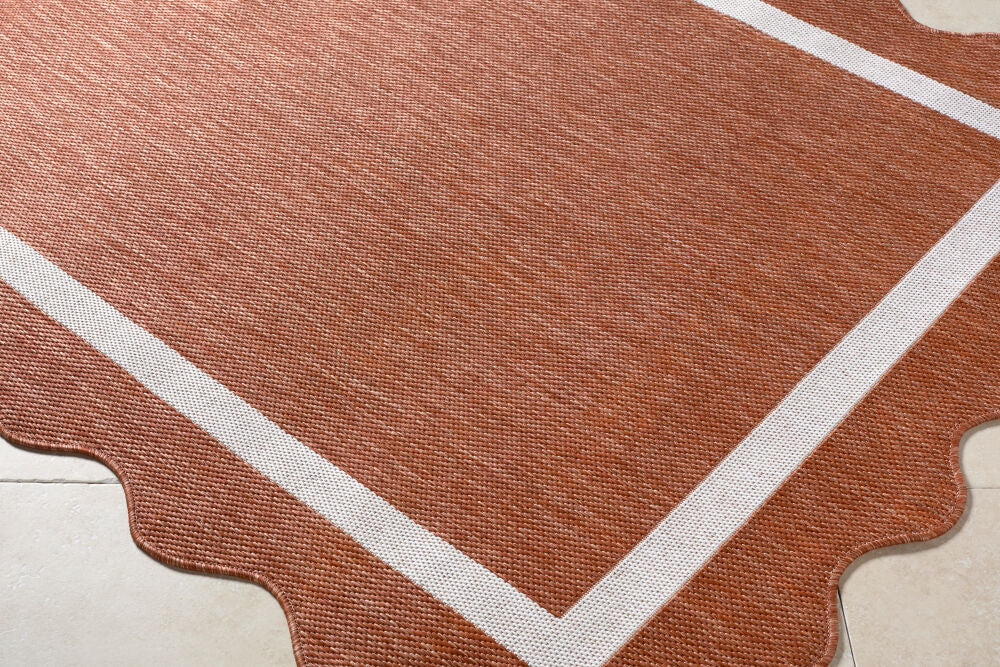 Miami Beach Cream/Rust Machine Woven Rug MBH-2329 - corner