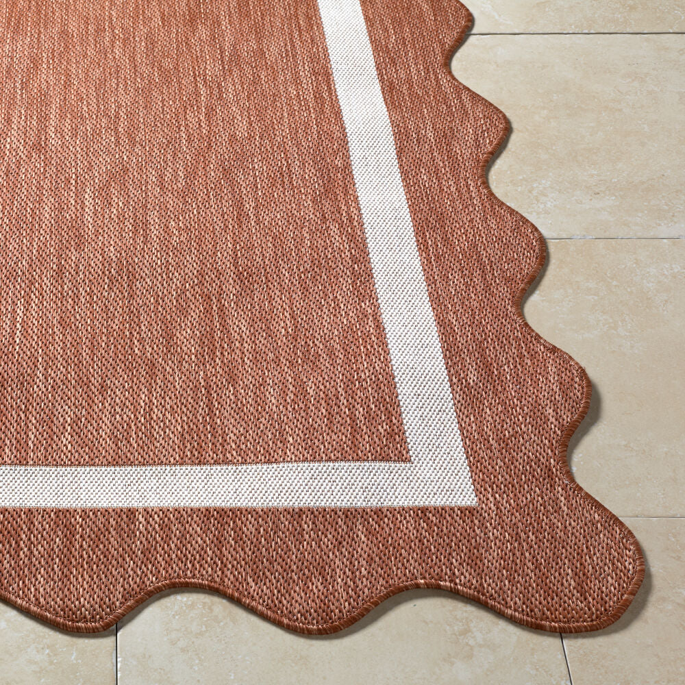 Miami Beach Cream/Rust Machine Woven Rug MBH-2329 - front