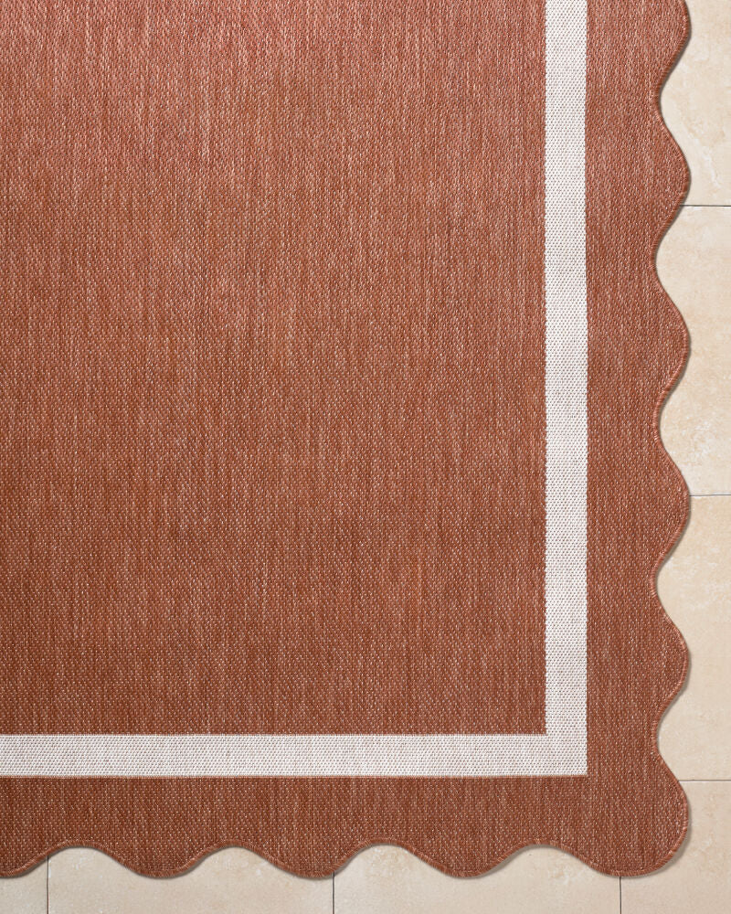 Miami Beach Cream/Rust Machine Woven Rug MBH-2329 - overhead