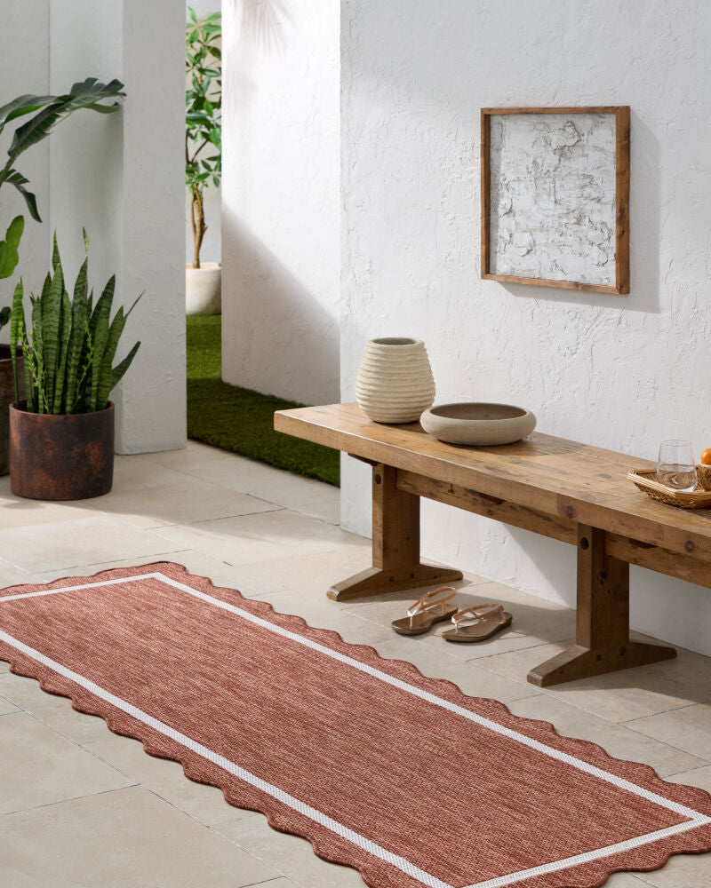 Miami Beach Cream/Rust Machine Woven Rug MBH-2329 - styleshot