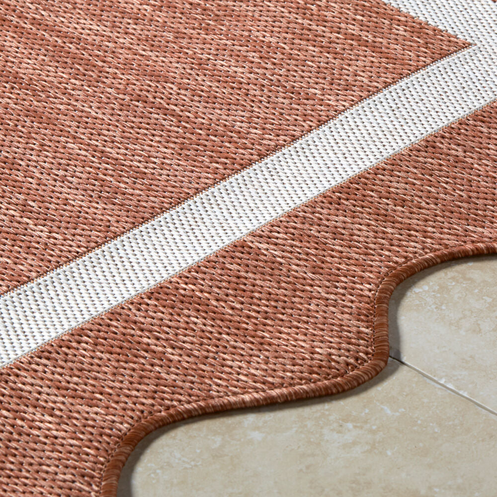 Miami Beach Cream/Rust Machine Woven Rug MBH-2329 - texture