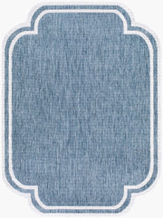 Miami Beach Blue/Cream Machine Woven Rug MBH-2332 - 2'4" x 3'9"