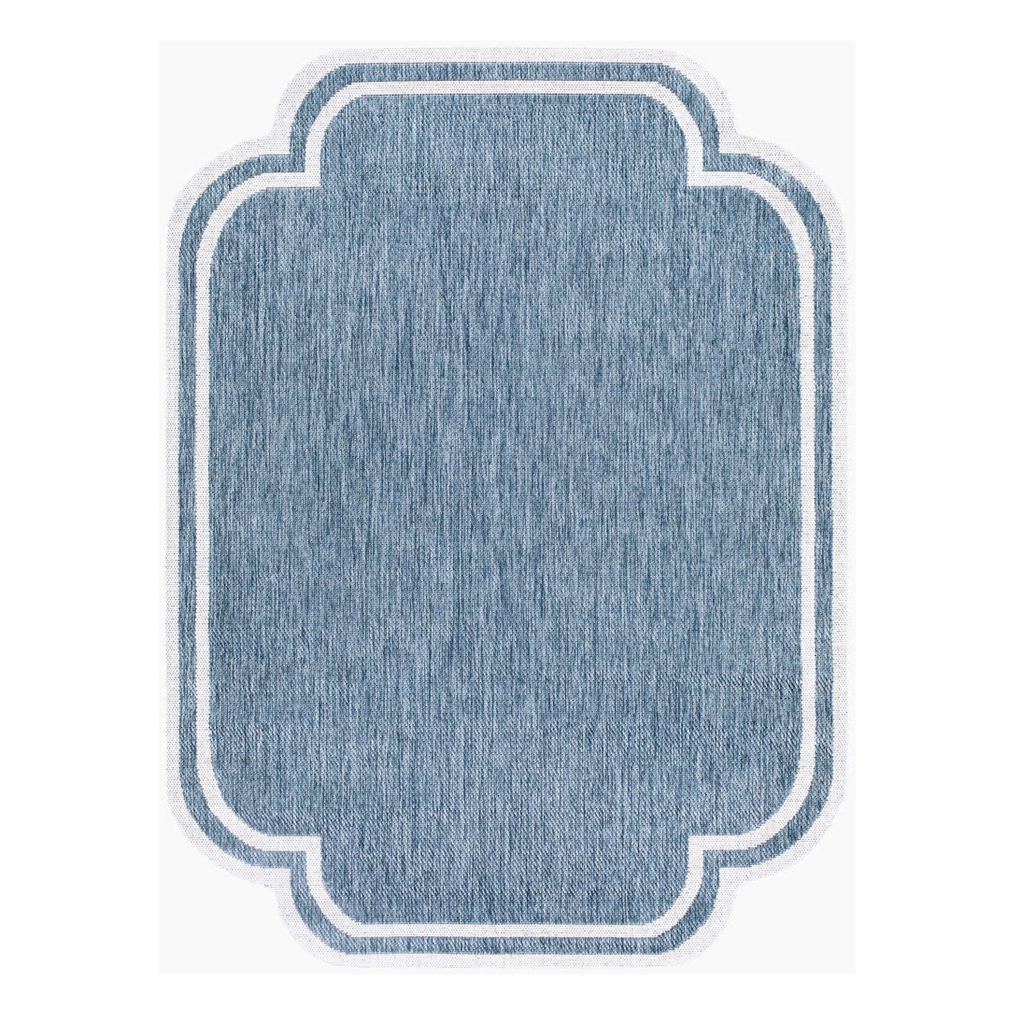 Miami Beach Blue/Cream Machine Woven Rug MBH-2332 - 2'4" x 3'9"