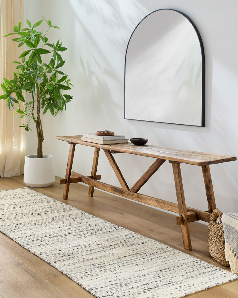 Mardin Black/Cream Handmade Rug - roomscene