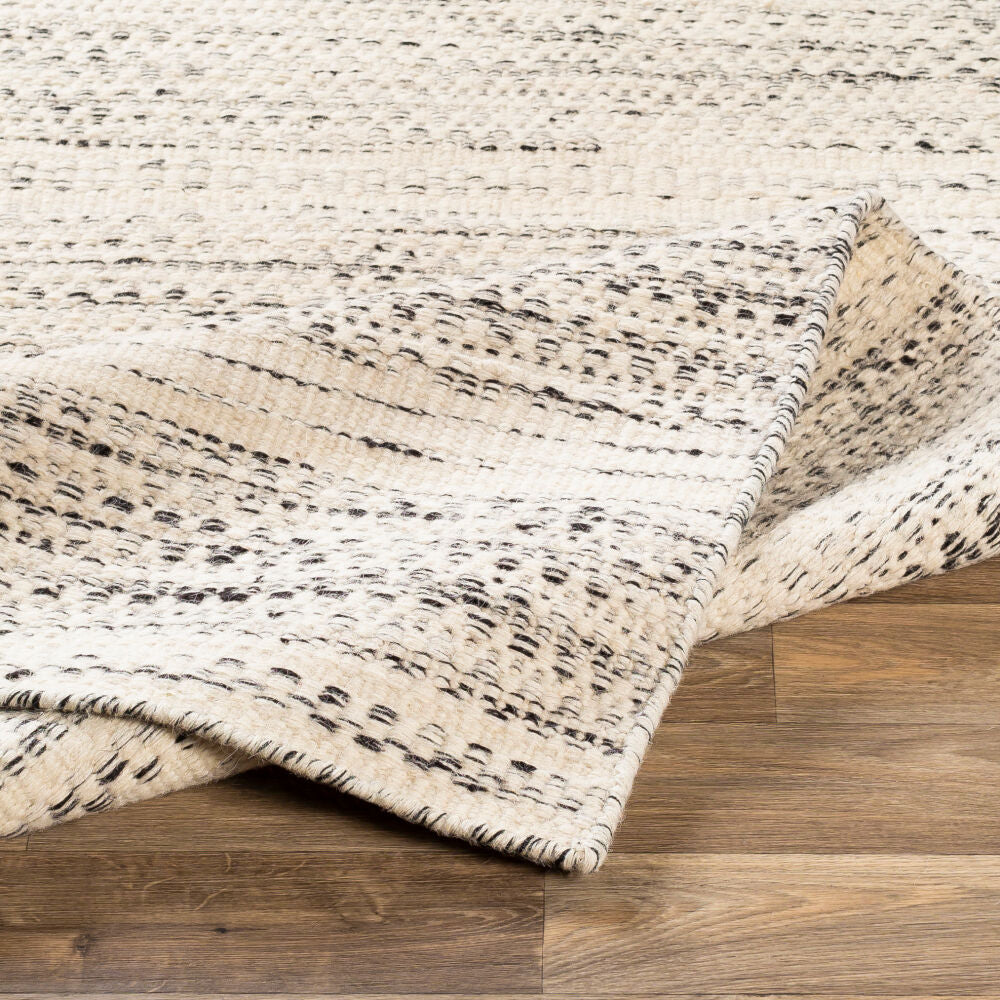 Mardin Black/Cream Handmade Rug - fold