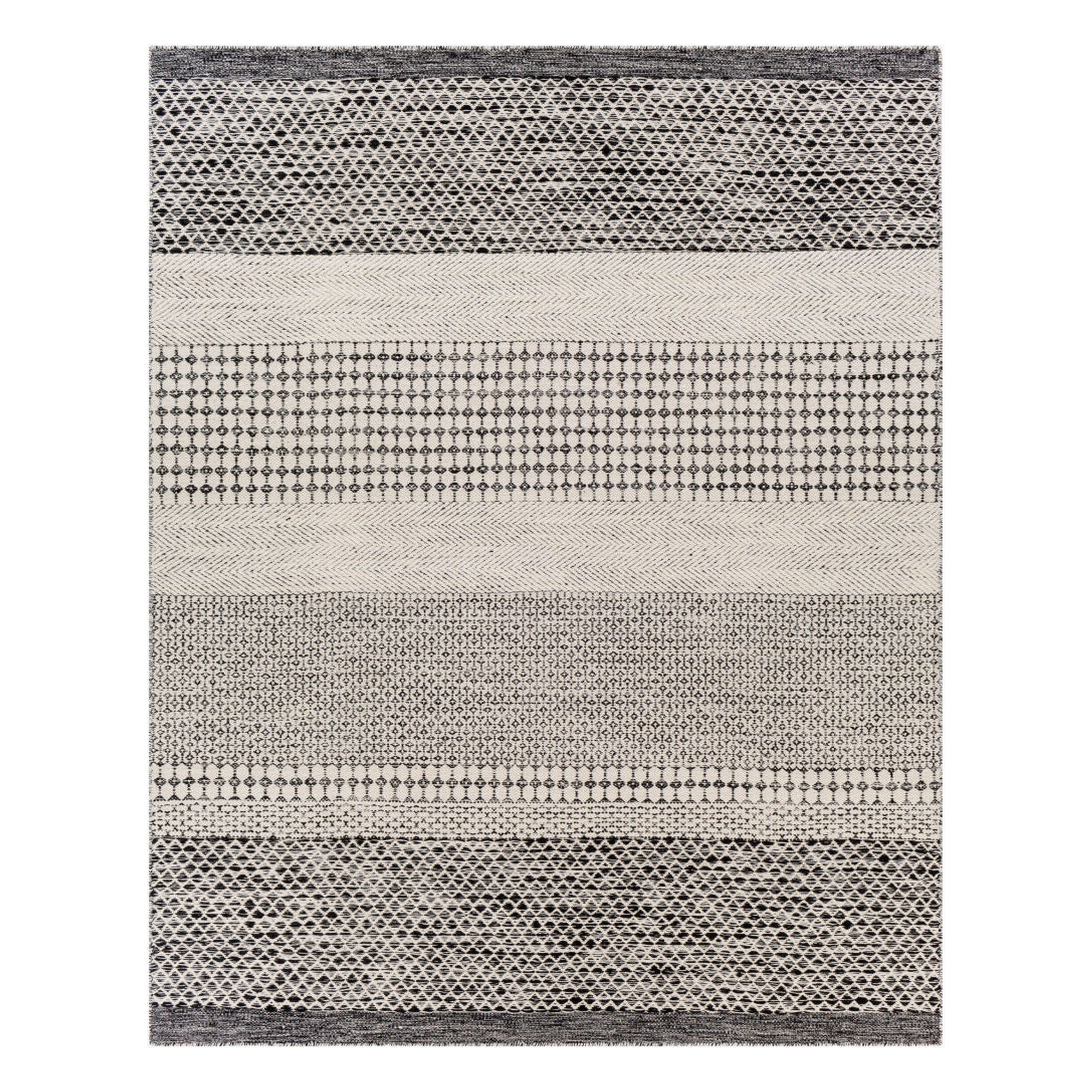 Mardin Beige/Black Handmade Rug - 2' x 3'