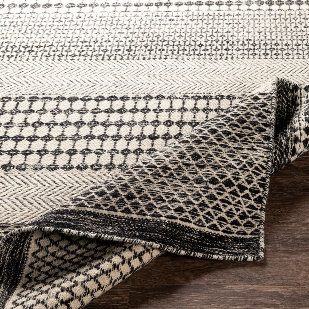 Mardin Beige/Black Handmade Rug - fold