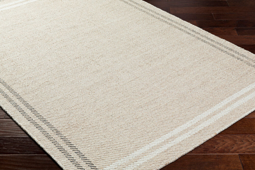 Mardin Black/Light Beige Handmade Rug - corner