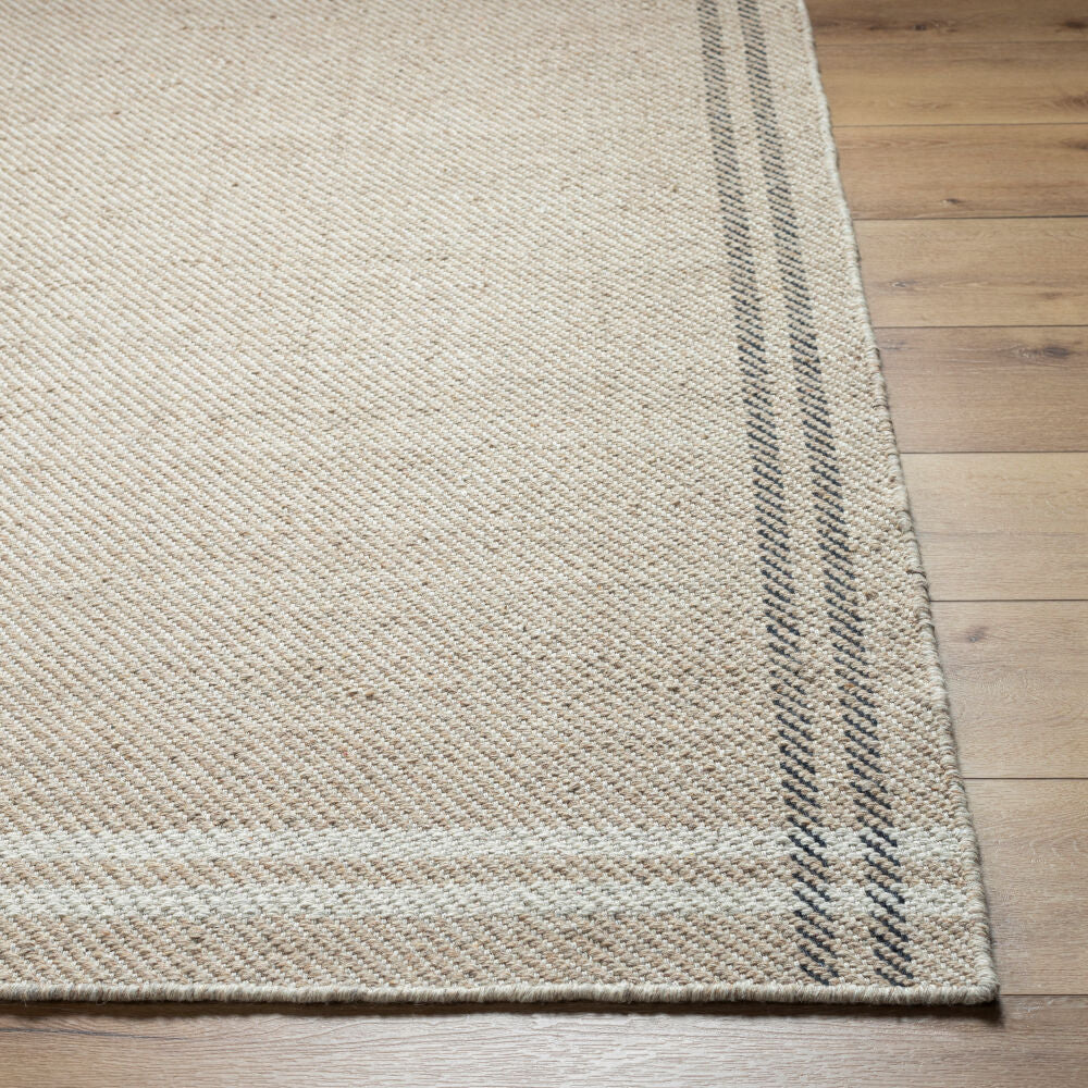 Mardin Black/Light Beige Handmade Rug - front