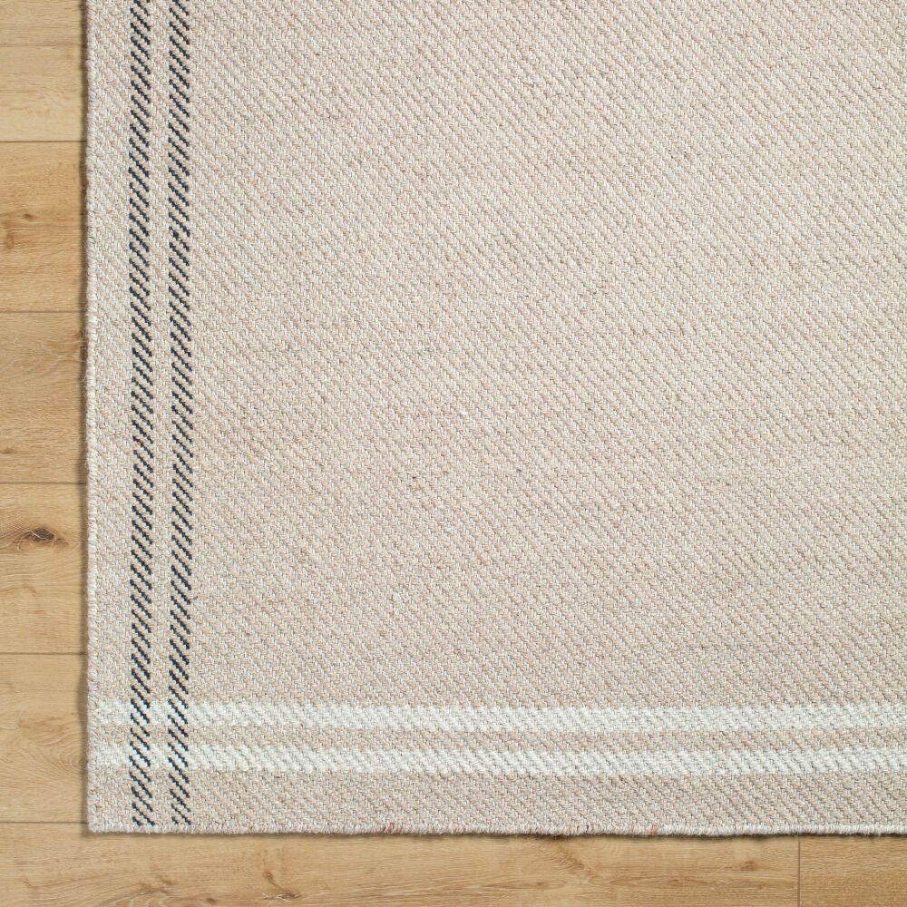 Mardin Black/Light Beige Handmade Rug - overhead
