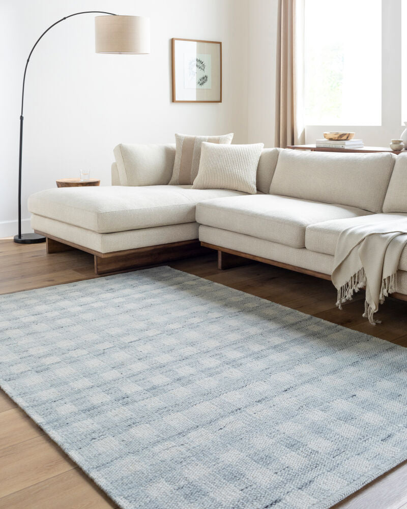 Mardin Ivory/Light Slate Handmade Rug - roomscene