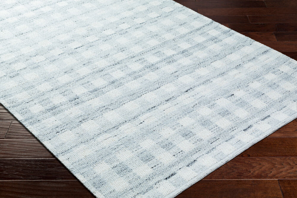 Mardin Ivory/Light Slate Handmade Rug - corner