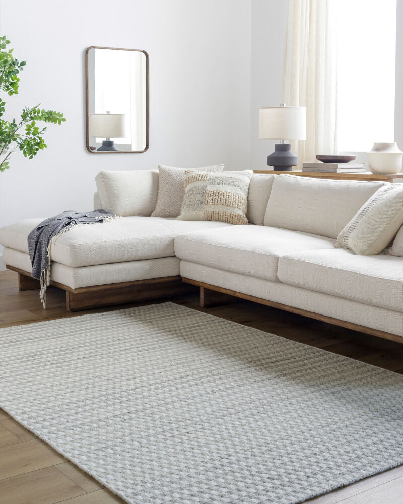 Mardin Light Gray/Slate Handmade Rug - roomscene