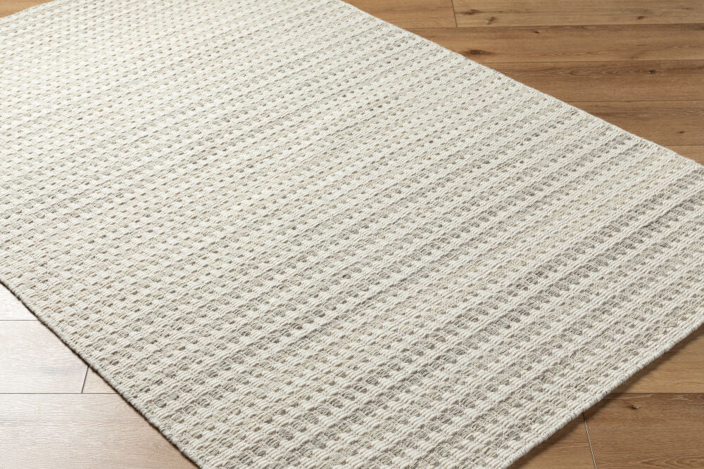 Mardin Light Gray/Slate Handmade Rug - corner