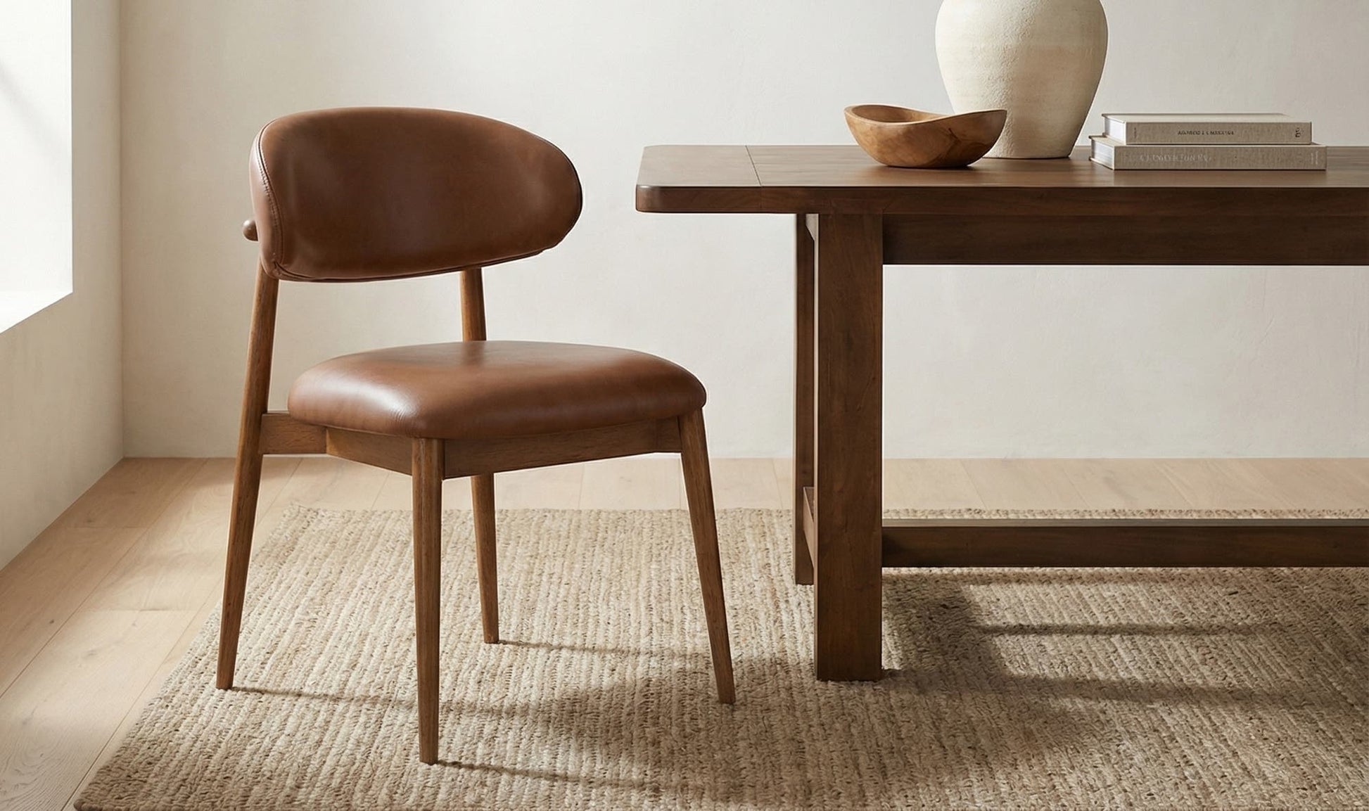 Ellie Dining Chair Brown Leather by Moe's Home Collection - view 5