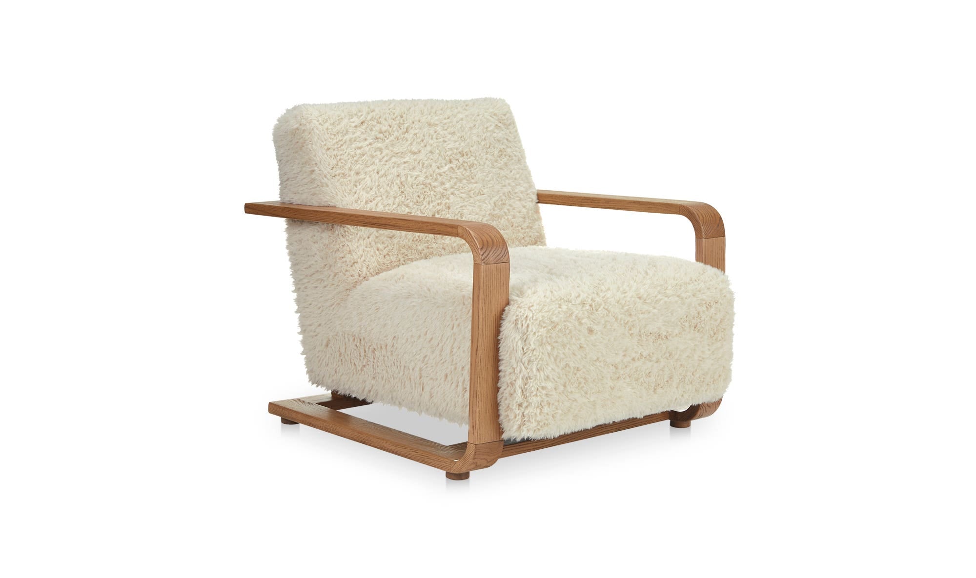 Eckersley Lounge Chair Cream Faux Fur by Moe's Home Collection - view 8