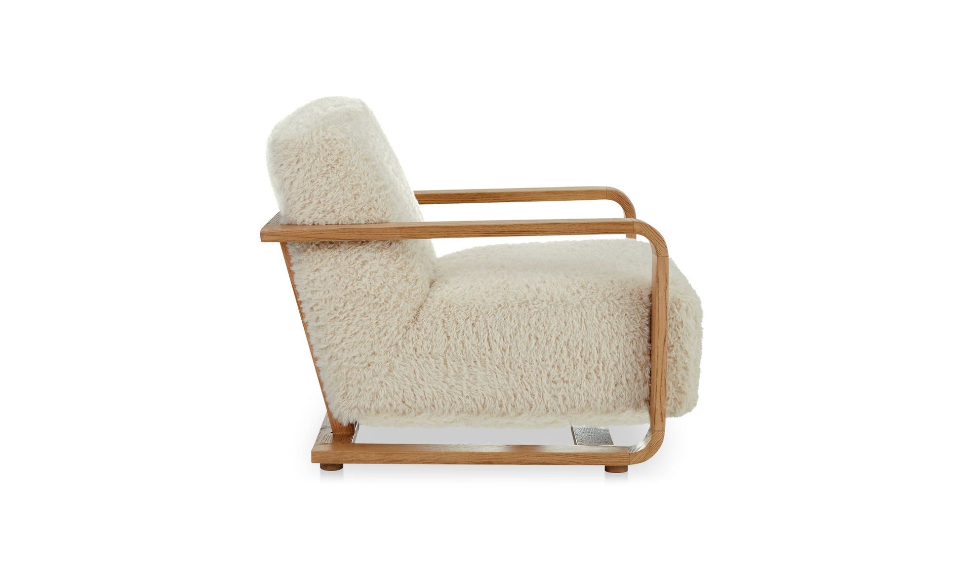 Eckersley Lounge Chair Cream Faux Fur by Moe's Home Collection - view 9