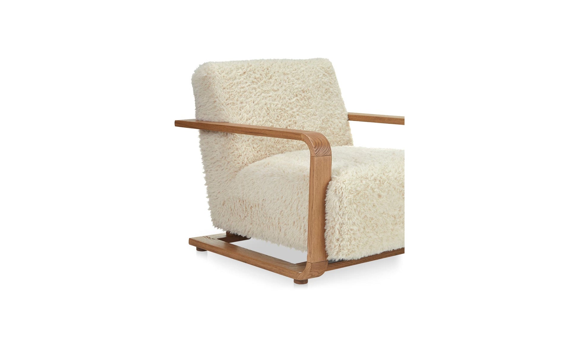 Eckersley Lounge Chair Cream Faux Fur by Moe's Home Collection - view 11