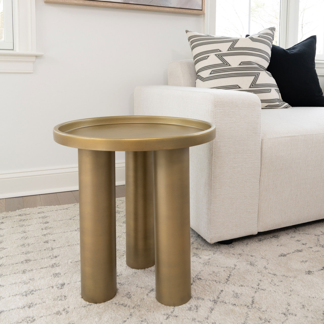 Eclat - Sofia Industrial End Table - Industrial Brass