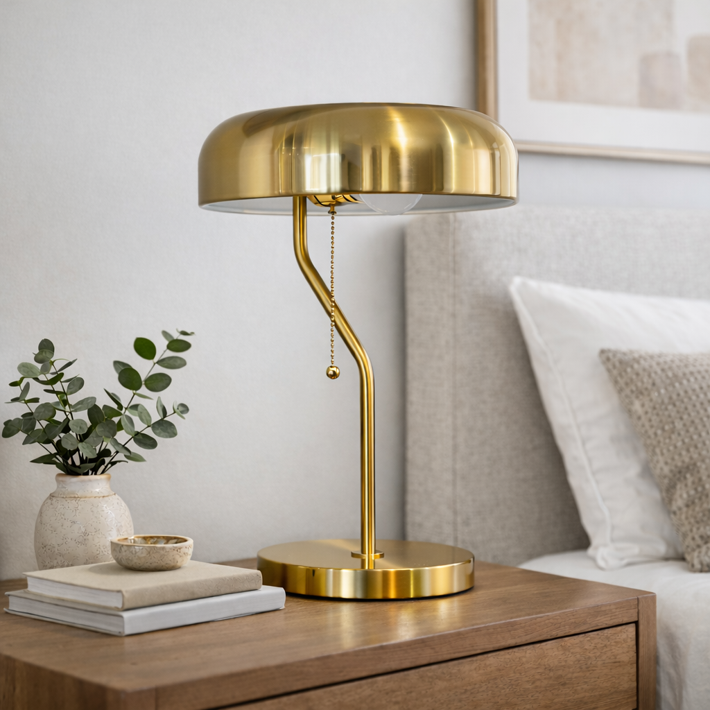 Metro Table Lamp | Luxurious Gold and Crisp White
