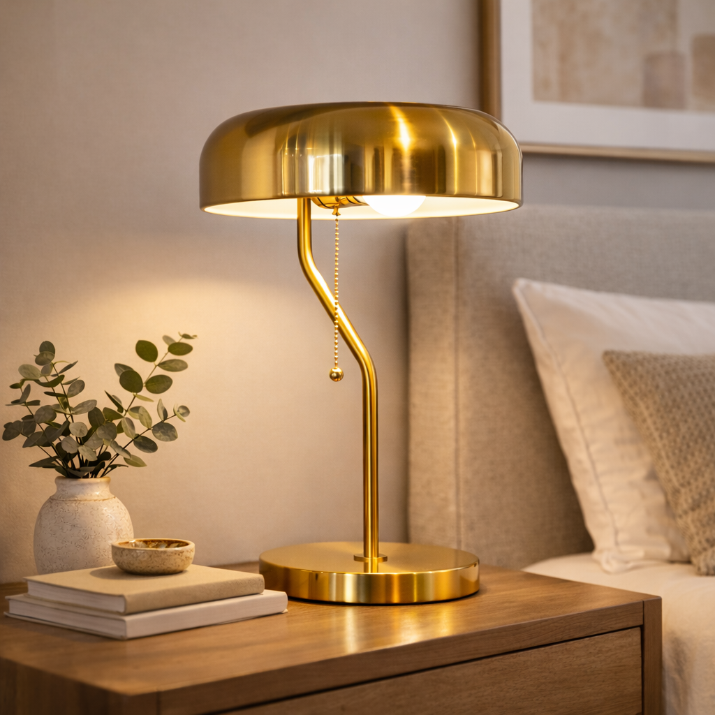 Metro Table Lamp | Luxurious Gold and Crisp White