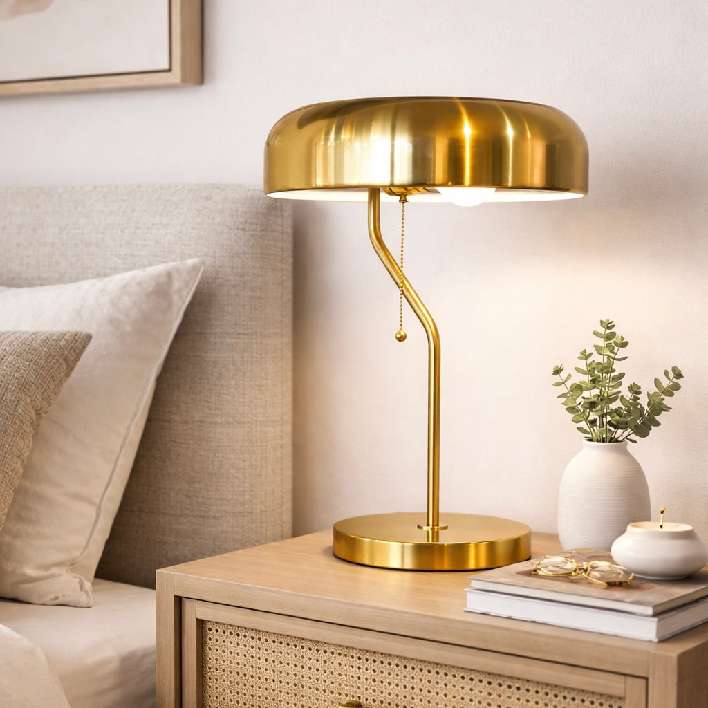 Metro Table Lamp | Luxurious Gold and Crisp White