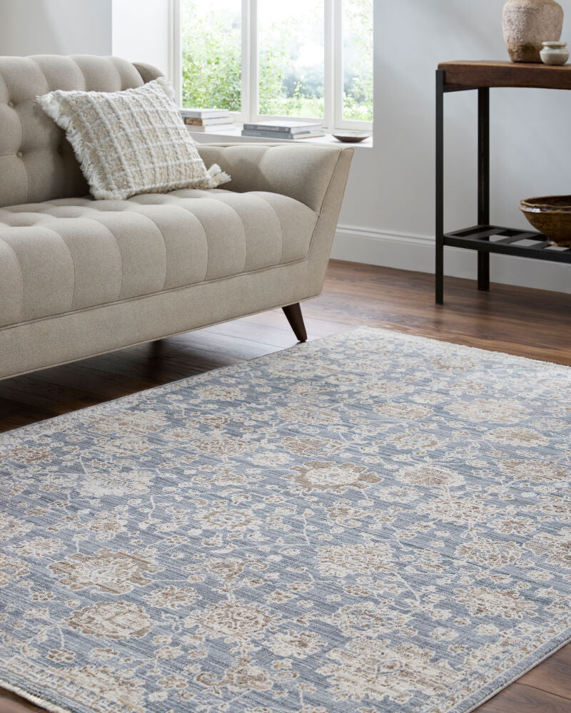 Mansfield Brown/Olive Machine Woven Rug - roomscene