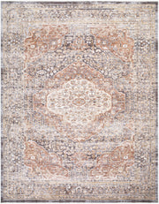 Mansfield Brown/Orange Machine Woven Rug - 5'3" x 7'