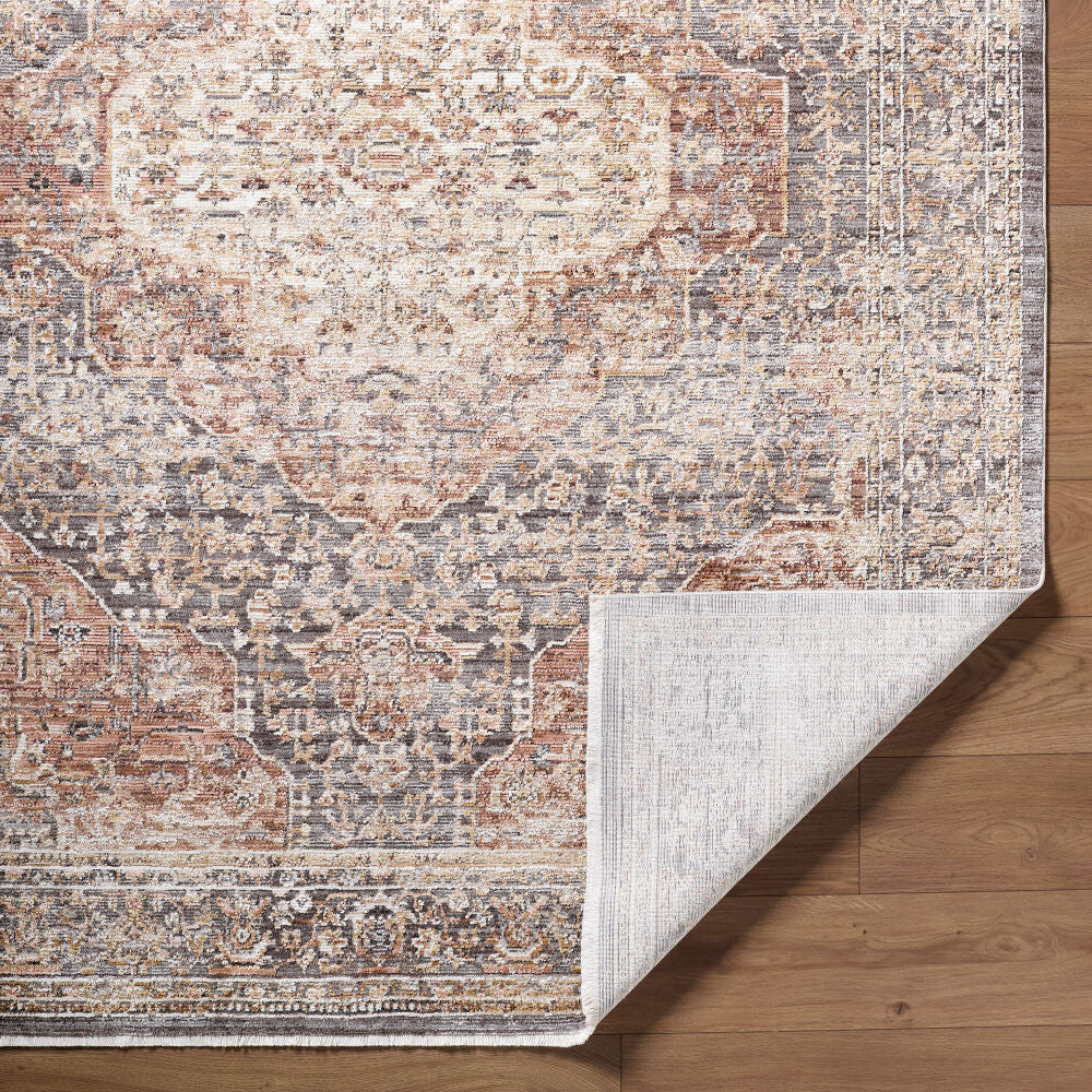 Mansfield Brown/Orange Machine Woven Rug - fold