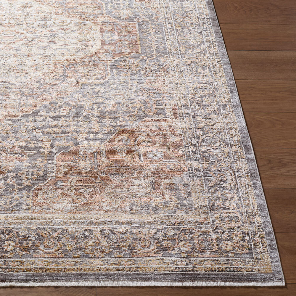Mansfield Brown/Orange Machine Woven Rug - front